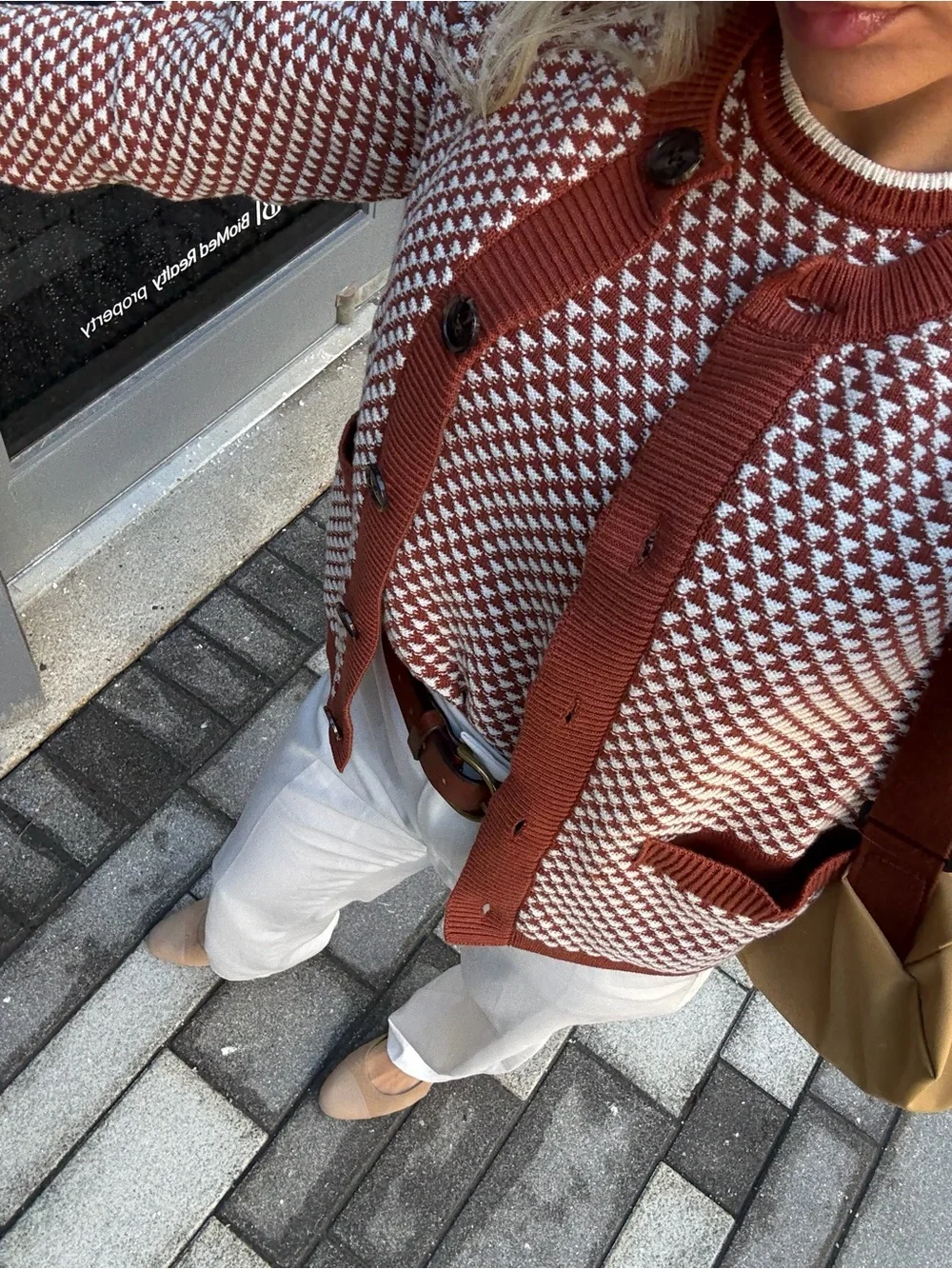 Varley jenson stitch White Houndstooth Knit Vest - Picture 4 of 4